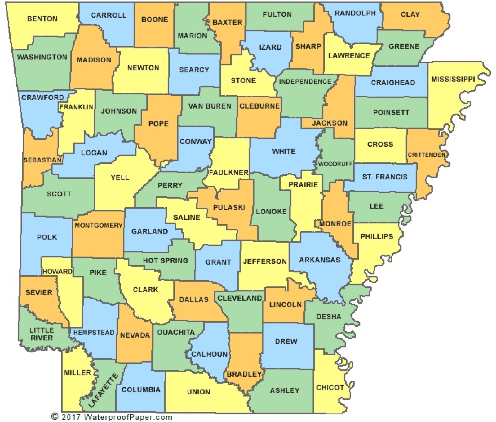 Arkansas service area map